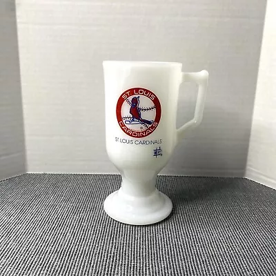 Vintage St. Louis Cardinals Milk Glass Pedestal Mug/Cup Shot Glass • $14.49