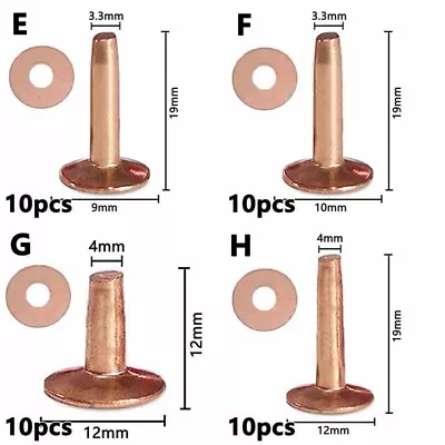 £4.67 • Buy Solid Brass/Copper 10-19mm Hose Saddlers Rivets With Setting Accessory Tool UK