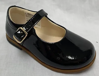 BNIB Clarks Girls Drew Sky Black Patent Leather Air Spring Shoes E/F/G/H Fitting • £14.99