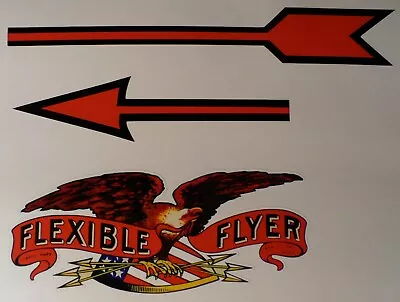 FLEXIBLE FLYER Eagle With Arrows Sled Decal Adhesive Backed SL103 • $23