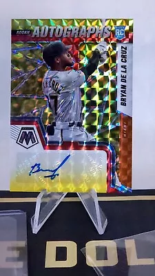 2022 Mosaic Choice Fusion Red & Yellow Prizm /88 Bryan De La Cruz Rookie Auto RC • $9.99