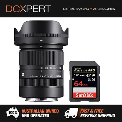 $679 • Buy Sigma 18-50mm F/2.8 Dc Dn Contemporary Lens For Sony E-mount (4585965) + Sd Card