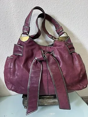 KOOBA Purple Raspberry Leather Large Hobo Shoulder Bag • £37.64