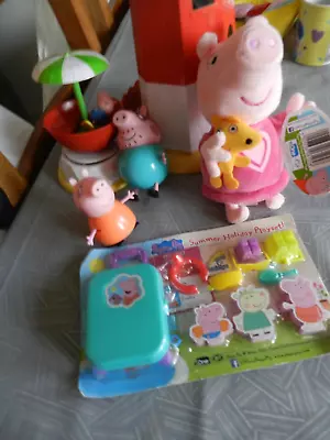 Peppa Pig Bundle Incl Lighthouse Plush Toy And Figures • £13.99