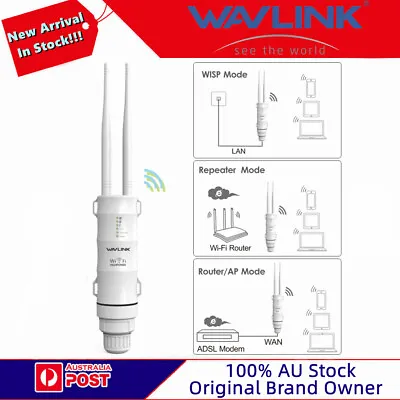 $65.54 • Buy WAVLINK Outdoor WiFi Extender AC600 Dual Band 2.4/5.8GHz Long Range Access Point
