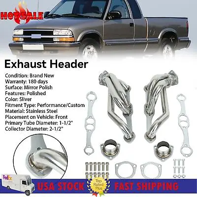 Manifold Headers Fit Chevy Blazer S10 S15 V8 Fit GMC Engine Small Block • $179.65