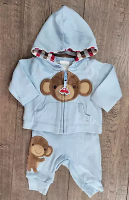 Baby Boy Gymboree Preemie To 5lbs 2pc Monkey Hooded Jacket Outfit • $49.99