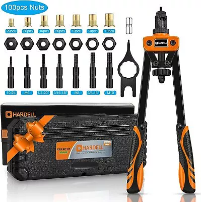 Rivet Gun Kit Rivet Nut Tool Rivnuts Setter Nutsert Hand Riveter SAE Metric Case • $54.69