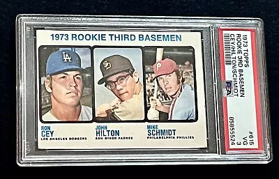 1973 Topps - High # #615 Mike Schmidt Ron Cey John Hilton (RC) • $150