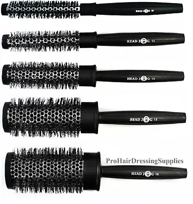 Head Jog Heat Retaining SILVER Barrel Round Radial Hair Brush - 07 12 13 15 16  • £7.30