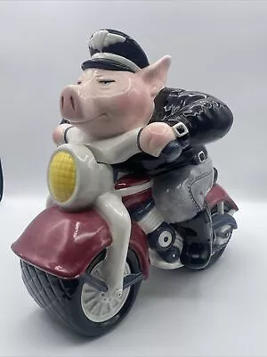 Impressive Clay Art Road Hog  Motorcycle Cookie Jar Reglued (In Pic) • $25