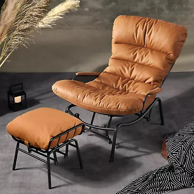 Ovios Rocking Chair With Ottoman Mid Century Modern Glider Recliner With Footre • $1251.91