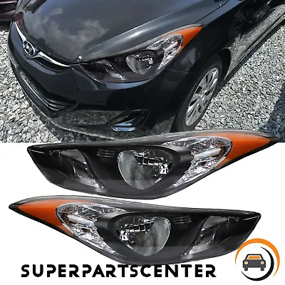 Black Halogen Headlights Assembly Headlamp For 2011 2012 2013 Hyundai Elantra US • $97.29