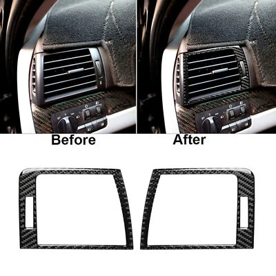 $19.12 • Buy Carbon Fiber Dashboard Air Vent Outlet Cover Trim Fits BMW 3Series E46 1998-2004