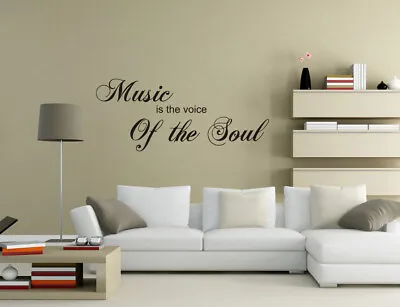 £4.80 • Buy Music Voice Of Soul Wall Sticker Mural Decal Art Home Decor Quote UK Pq150