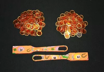 Magnetic Designer Orange Bingo Wands & 200 Chips Markers - Use On Paper Sheets • $16.99