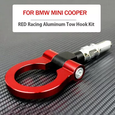 1x Red CNC Track Racing Aluminum Tow Hook Fit For BMW 1 3 5 6 X5 X6 MINI Cooper • $59.54