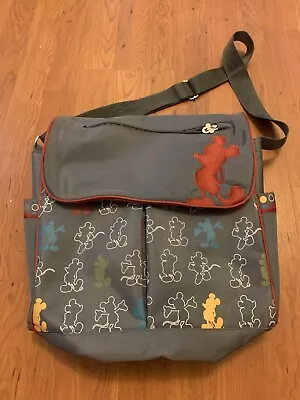 Disney Babies Mickey Diaper Bag Gray Red - Mickey Mouse Shoulder Messenger Bag • $12