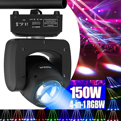 150W Moving Head Stage Light 4-in-1 RGBW LED Gobo Beam DJ Disco DMX Spot Light • $89.99