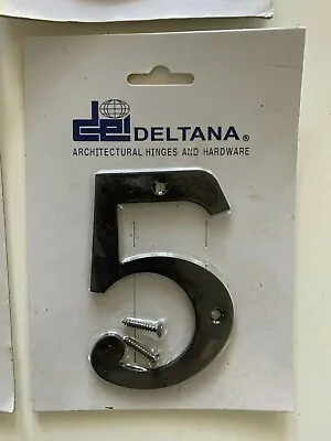 Oil Rubbed Bronze Finished Brass Surface-Mount House Number  5  - 4  Height • $7