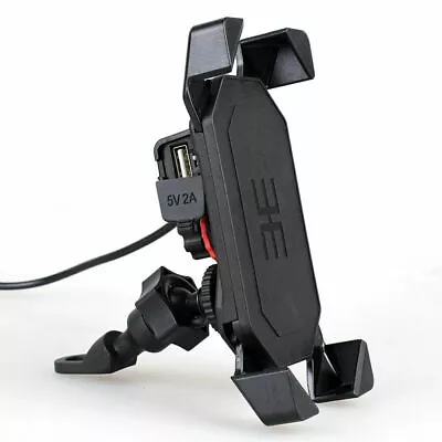 Motorcycle Handlebar Cell Phone Mount Holder With USB Charger For Smartphones US • $11