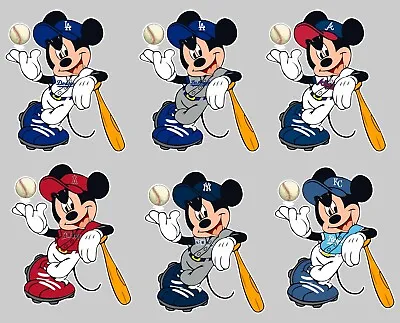02-93 Mickey Mouse Baseball Dodgers Angels Yankees Braves Window Vinyl Decal • $11.50