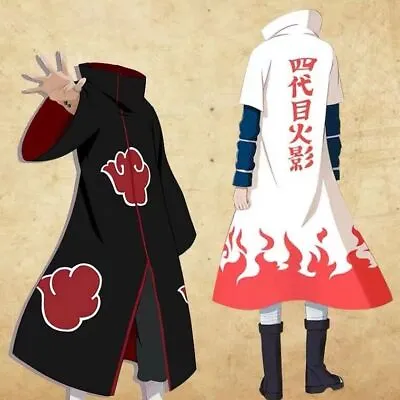 Naruto Akatsuki Uchiha Sasuke Cloak Ninja Robe Cosplay Costume Hooded Cloak • $40.63