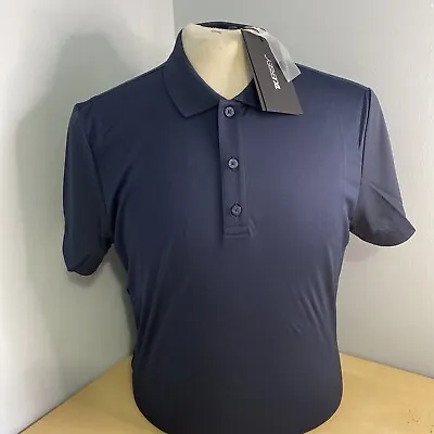 J Lindeberg Diamond Reg Fit Golf Polo Men GMJT06475 6855 Navy Medium NEW • $55.99