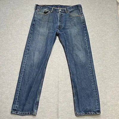 Levis 505 Jeans Mens 36x30* Regular Straight Blue Denim Low Rise Medium Wash • $11.96