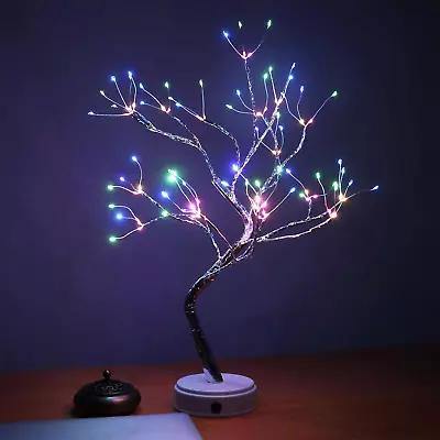 20Inch Bonsai Tree Lights Bedroom Room Decor 108 LED Table Desk Lamp Colored Dec • $39.18