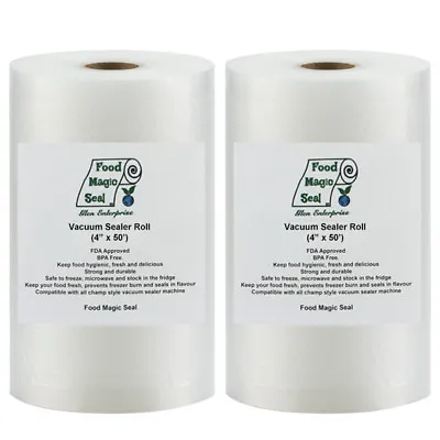 2-4 X50' Rolls Food Magic Seal 4 Mil For Vacuum Sealer Food Storage Bags! • $26.99