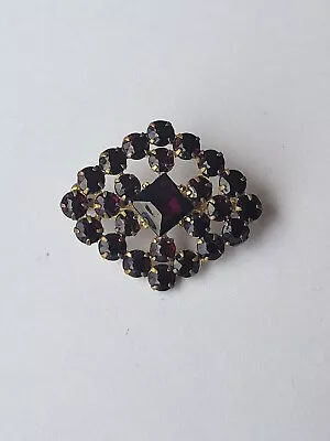 Antique Bohemian Garnet Signed Czechoslovakia Vintage Czech Brooch Pin 1920s  • $30