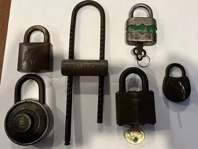 Vintage Padlock Lot Of 6 All Assorted Sizes Of Master Lock Yale Hurd Miller USA • $5