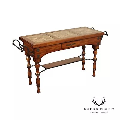 Palmer Home Spanish Baroque Style Marble Top Console Or Kitchen Island • $1495