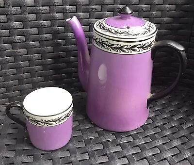 Vintage Maling Cetem Ware Coffee Pot And Cup  • £14.99