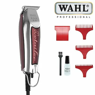 Wahl Professional Corded Detailer Hair Trimmer Grooming Set Extra Wide T-Blade • £88.79