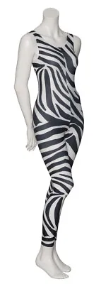 £17.50 • Buy KDC016 Zebra Animal Print Sleeveless Footless Dance Catsuit By Katz Dancewear