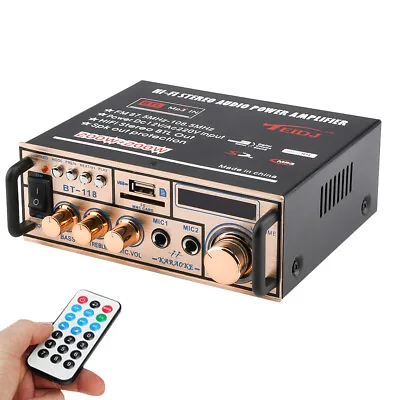 2CH Digital Amplifier 400W Bluetooth HIFI Audio Stereo Power Amplifier FM Radio • £29.99