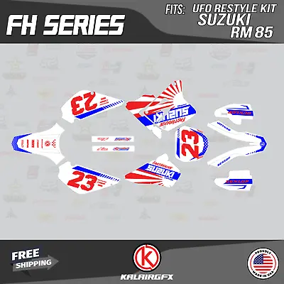 Graphics Kit For Suzuki RM85 (2001-2023) UFO RESTYLE FH-Red-Blue • $60.99