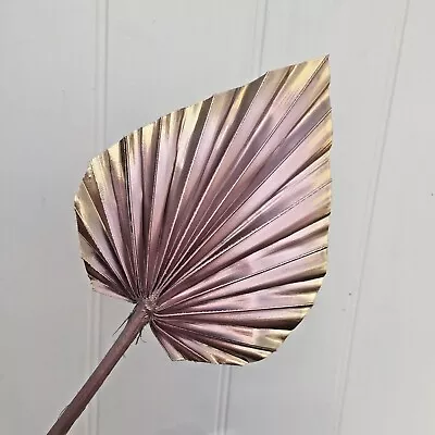 1 Metallic Rose And Gold Edged Dried Palm Spear Leaves FlowersCAKE TOPPER • £6.75