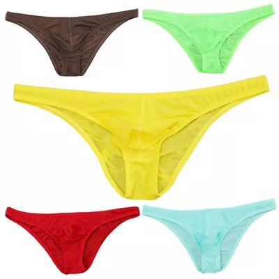 Men Briefs Ice Silk Panties Ultra-thin Breathable Underpant Low Waist Underwear • $3.65