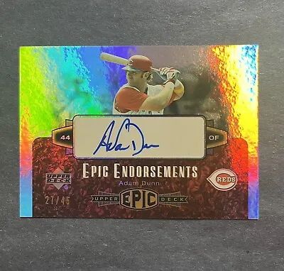 2006 Upper Deck Epic Endorsements Signature Card #EE-AD Adam Dunn #’d /45 Auto • $20