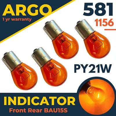 581 Bau15s Py21w Amber Orange Indicator Light Bulb Rear 1156 Front Turn Signal • £2.79