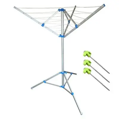 £36.99 • Buy Portable Aluminium Clothes Line Camping Caravan Washing Airer Dryer + Glow Pegs