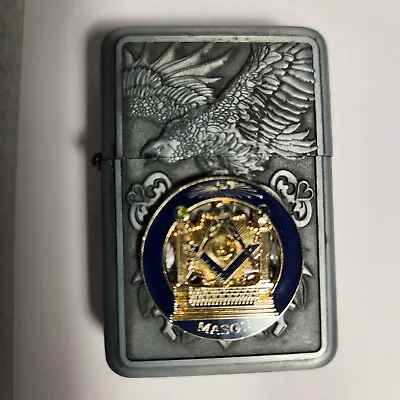 Gray Hand-Held Lighter Eagle With Gold & Blue Masonic Emblem • $30