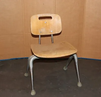 Vintage School Classroom Chair Childs Chair Wood Metal • $18