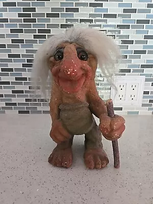 Vintage Ny Form Torgersen # 120 Norway Troll Figure W/ Cane 10  Tall  • $50