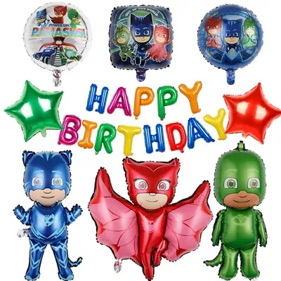 PJ Masks Balloons Happy Birthday KIDS Banner Foil Balloon Party Set Decor  AU • $31.99