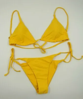 Zaful Womens Ladies 2 Piece Yellow Bikini Swimwear Size 8 NEW • $14.99