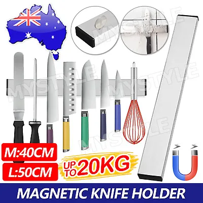 40/50cm Stainless Steel Magnetic Rack Knife Holder Tool Shelf Magnet AU STOCK • $19.95